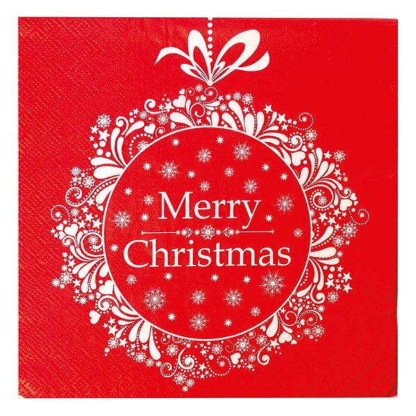 Guardanapo de Natal Vermelho 32,5X32,5cm com 20 Folhas