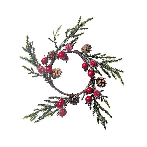 Guirlanda de Natal com Frutas Vermelho 25cm (Magic Forest)