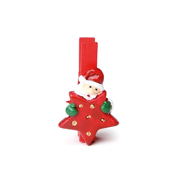 Prendedor Noel 2D Vermelho (Mini Adesivos e Prendedores) - 12 Jogos com 6 Peças