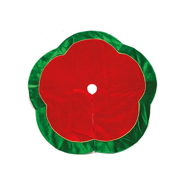 Saia Veludo Ondas Vermelho e Verde 120 cm