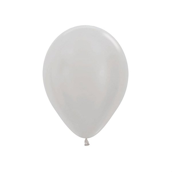Balão Látex Satin Prata 5" / 13cm - 50 Un