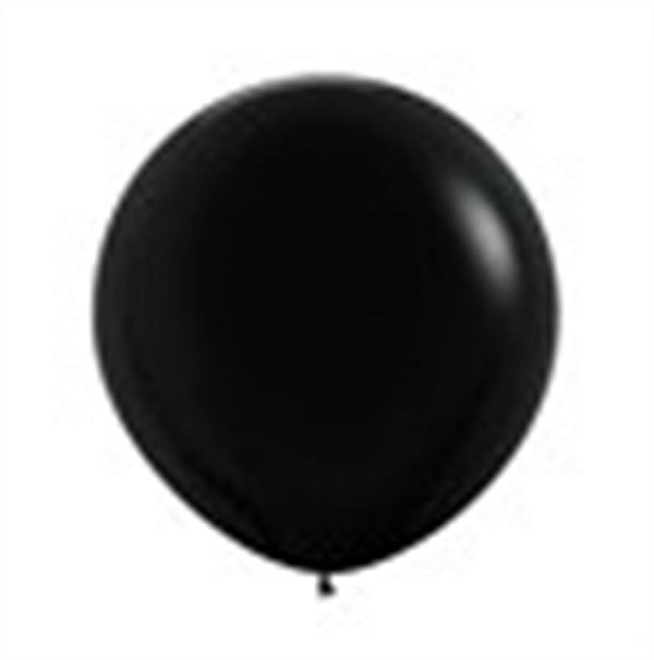 Balão Gigante Látex Fashion Preto 24" / 60cm - 3 Un