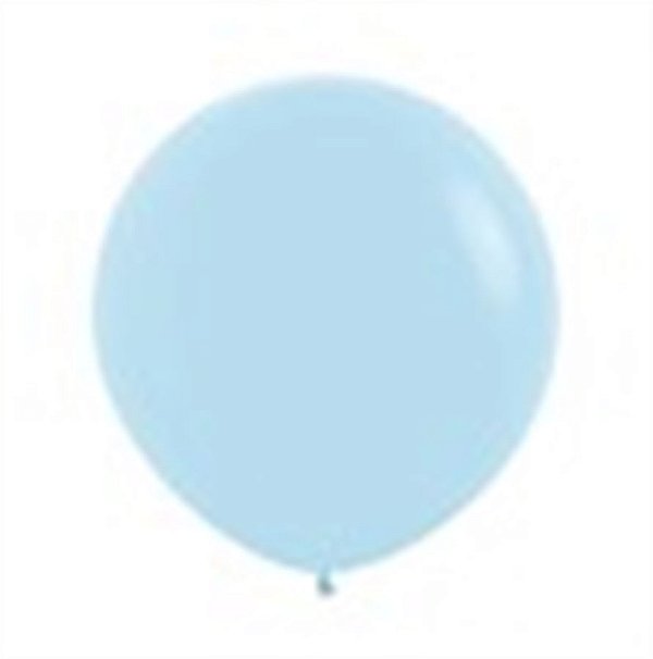 Balão Gigante Látex Pastel Mate Azul 24" / 60cm - 3 Un