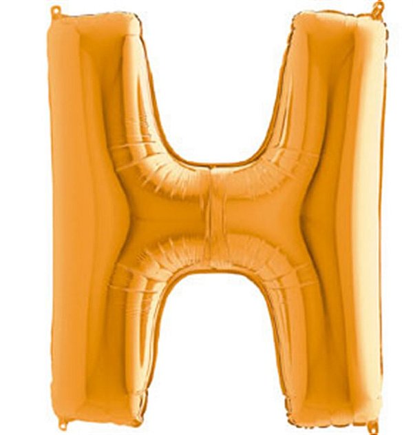 Balão Metalizado Letra H Ouro 40'' / 101cm
