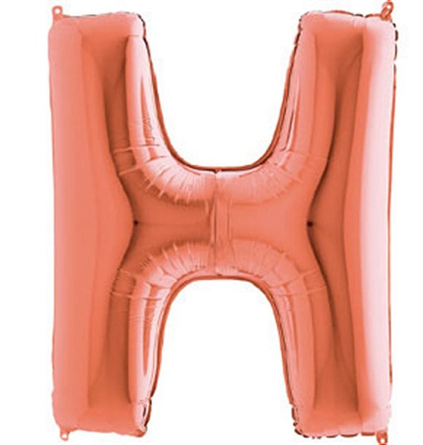 Balão Metalizado Letra H Rose Gold 40'' / 101cm
