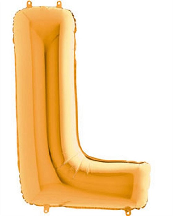Balão Metalizado Letra L Ouro 40'' / 101cm