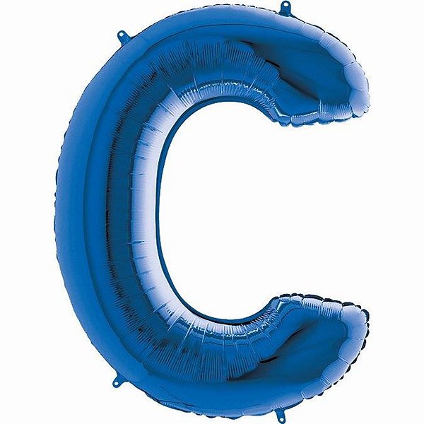 Balão Metalizado Letra C Azul 40'' / 101cm