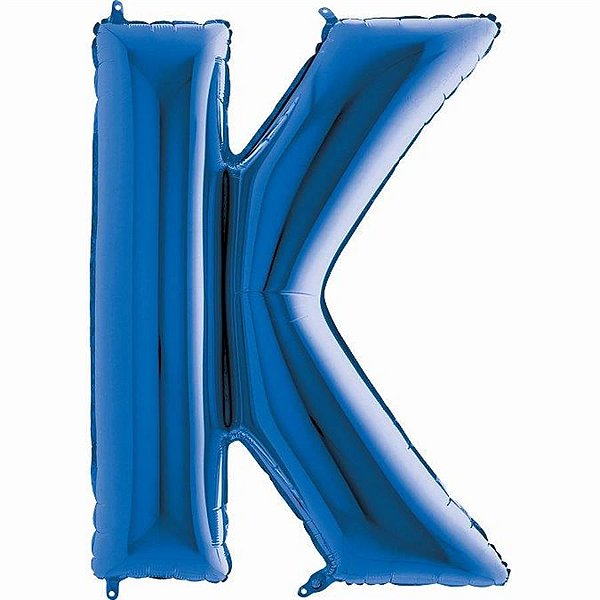 Balão Metalizado Letra K Azul 40'' / 101cm