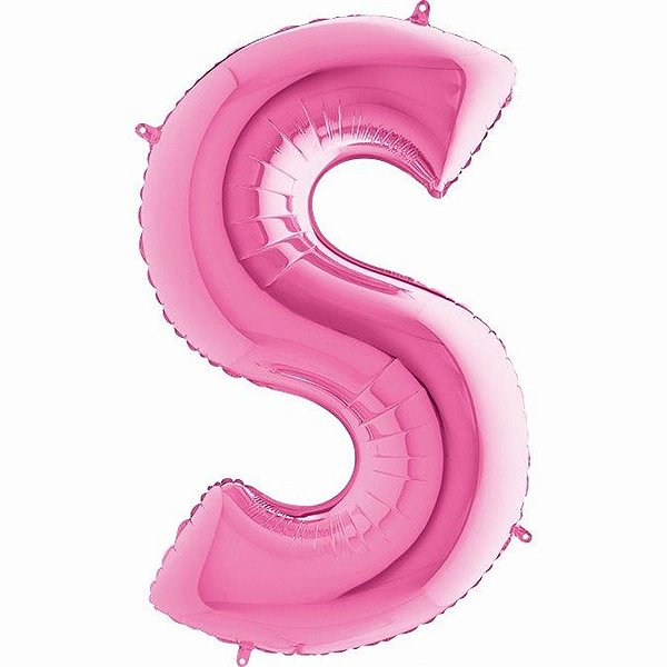 Balão Metalizado Letra S Pink 40'' / 101cm