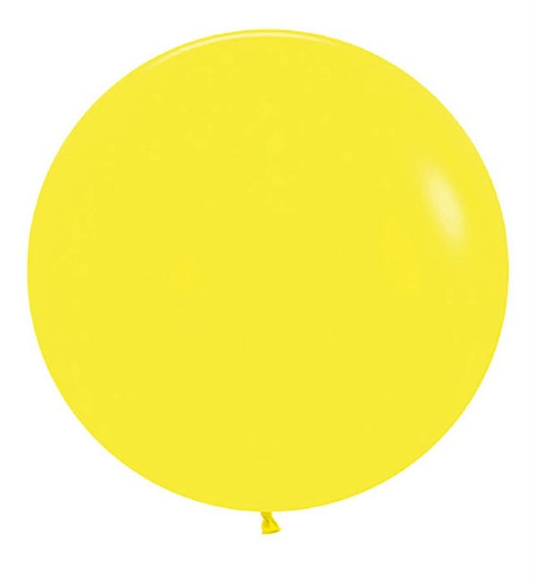 Balão Gigante Látex Fashion Amarelo 24" / 60cm - 3 Un