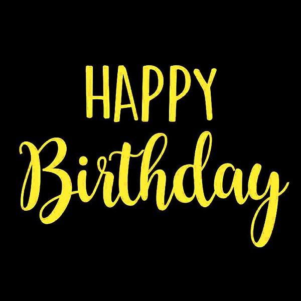 Lettering Transfer para Balão Happy Birthiday Ouro Parabéns 22X18 cm