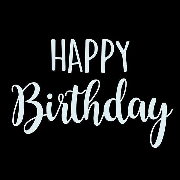 Lettering Transfer para Balão Happy Birthiday Branco G 32X28 cm