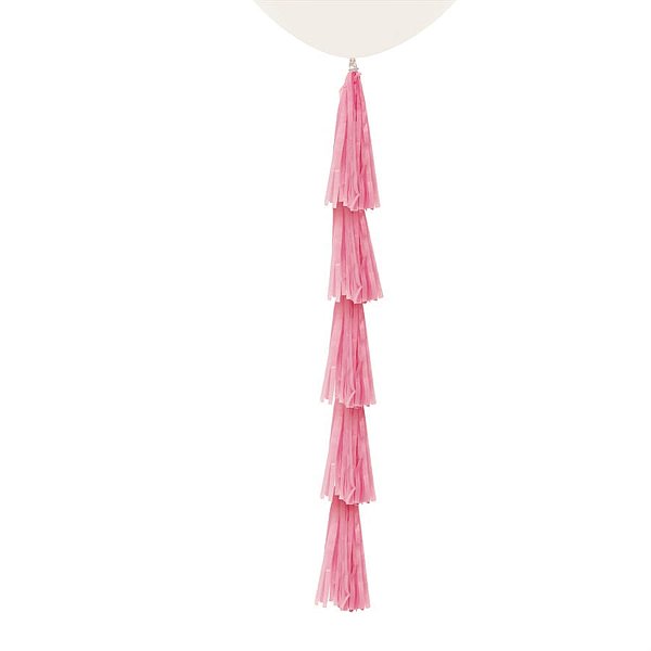 Adereço para Balão Franja Tassel Papel Rosa 25X35 cm