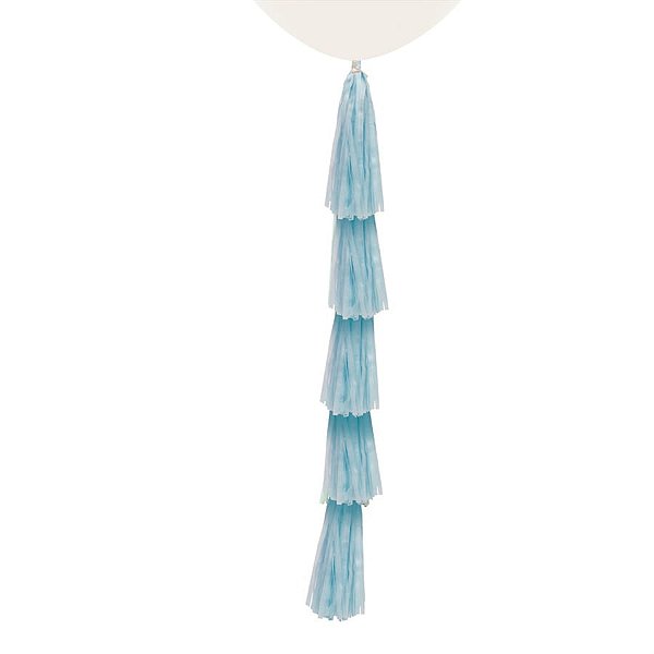 Adereço para Balão Franja Tassel Papel Azul 25X35 cm