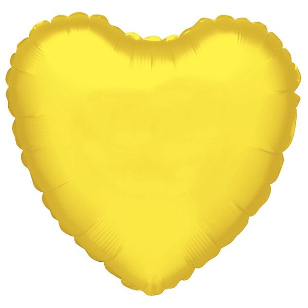 Balão Metalizado Coração Amarelo 18" / 45cm