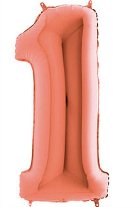 Balão Metalizado Número 1 Rose Gold 40'' / 101cm