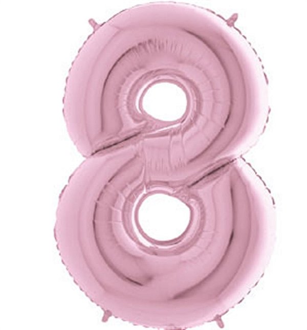 Balão Metalizado Número 8 Pink Pastel 40'' / 101cm