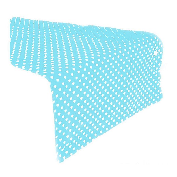 Passadeira (140x40cm) Azul Bebê com Corações Brancos