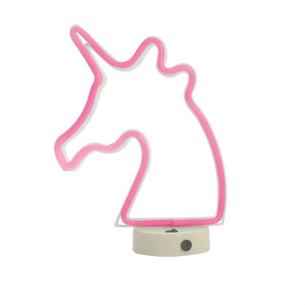 Silhueta de Led Un Unicórnio Rosa 29x10x30,5