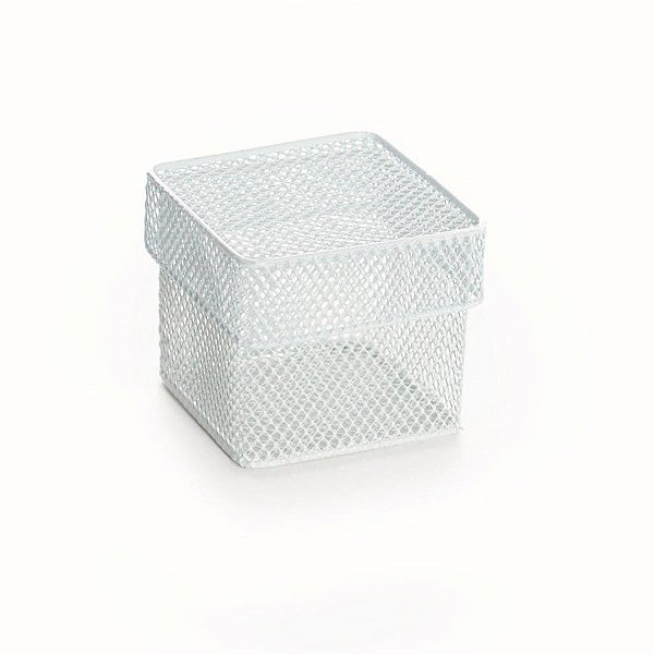 Caixa Aramada Quadrada Branca 5 x 5 cm- 1 Unidade