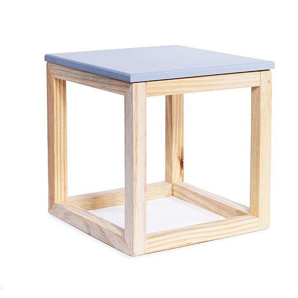 Cubo Vazado de Mesa Cinza 15x15x15,5