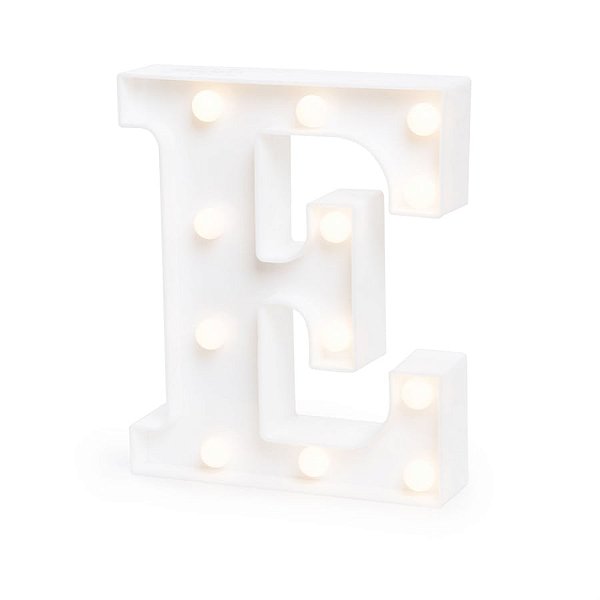 Luminoso Letra e com Led Branco