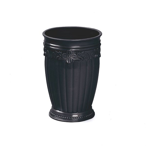 Cachepot Floral Preto 8x8x11,8 - 1 Unidade