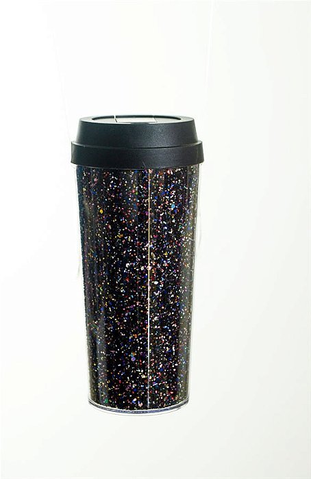 Copo Gift Glitter Preto 8,5x18,5