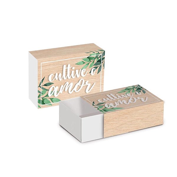 Caixa com Luva Cultive Amor 9,2x6,5x3,9 - Pacote com 8 Unidades