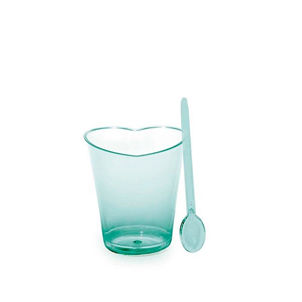 Copinho para Doces Coração Turquesa 30 ml - 8 Un
