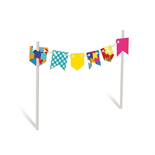 Festa Junina - Topo de Bolo Quadrilha 20x20,5 - 2 Peças