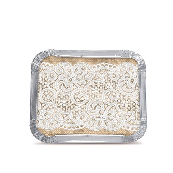 Juta Renda - Marmitinha Juta com Renda Médio 8,5x6,5x2,5 - 12 Un