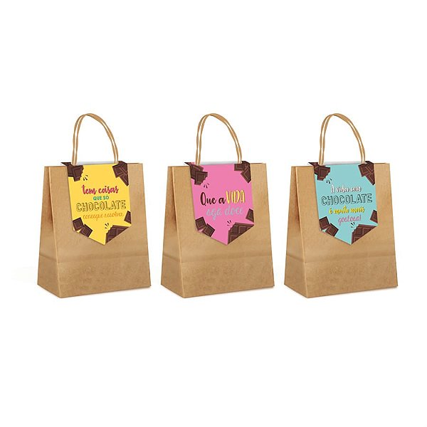 Sacola Pap e Fecha Doce Chocolate Sortido P 21,5X15X8