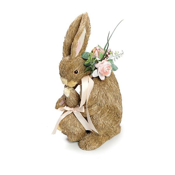 Amareloêndoa Coelha Laço Rosa Coelhinha e Cenoura Médio -  1 Un