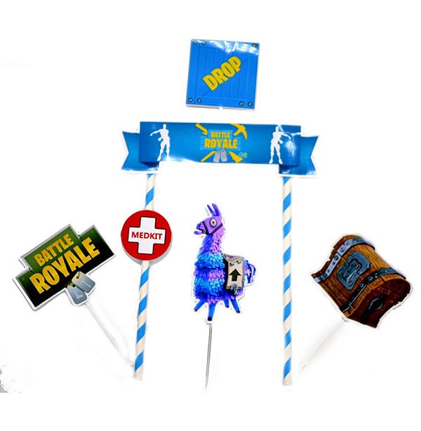 Festa Fortnite Battle Royale - Topo de Bolo Battle Royale - 5 Un