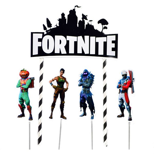 Festa Fortnite Battle Royale - Topo de Bolo Fortnite - 5 Un