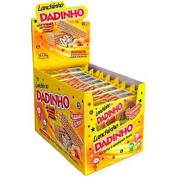 Biscoito Wafer Lanchinho Dadinho Dizioli 26g - 18 Un