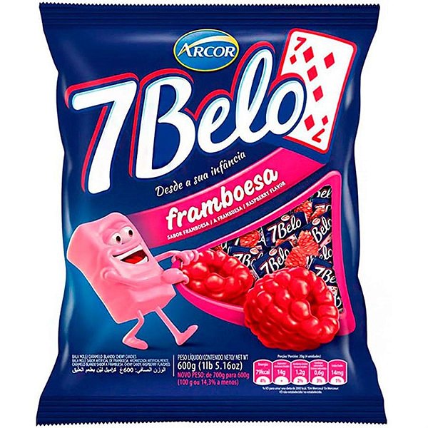 Bala 7 Belo Framboesa 500 g - Arcor
