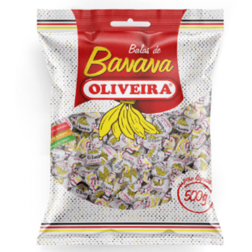 Bala Mastigável Banana 500g - Oliveira