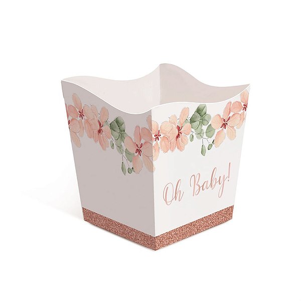 Cachepô Oh Baby Girl 9,5X9,5X9,5 Pt - 8 Unidades