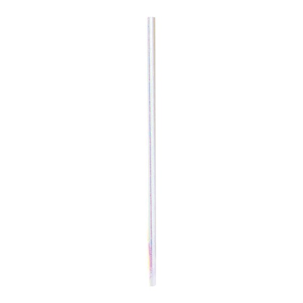 Canudo De Papel Nacarado Branco 20Cm Pt - 20 Unidades
