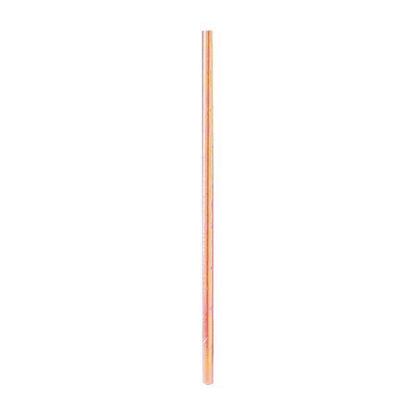 Canudo De Papel Nacarado Coral 20Cm Pt - 20 Unidades