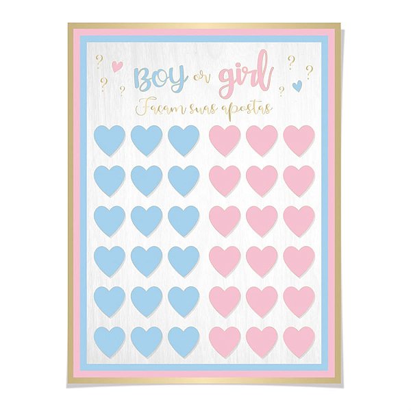 Cartaz Decorativo P/Escrever Boy Or Girl 2 - 25X35 - 2 Unidades