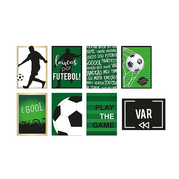 Cartaz Decorativo Sortido Futebol 25X35 - 8 Unidades