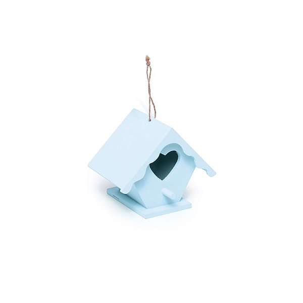 Mini Casinha Coração Azul 7,5X10X9