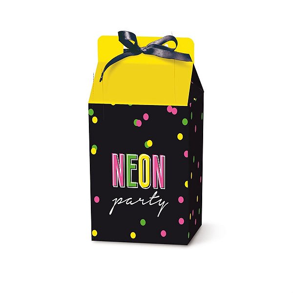 Caixa Leiteira Com Fita Neon 7,5X5,5X12,5 Pt - 8 Unidades
