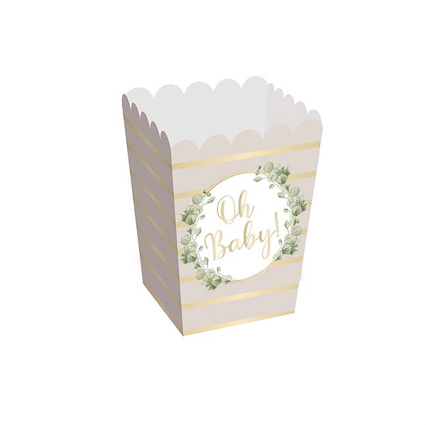 Caixa Para Pipoca Pp Oh Baby Boy 5,5X5,5X9 Pt - 10 Unidades