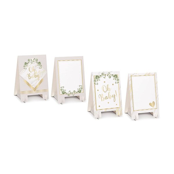Kit Cavalete Decorativo De Mesa Oh Baby Boy - 2 Un
