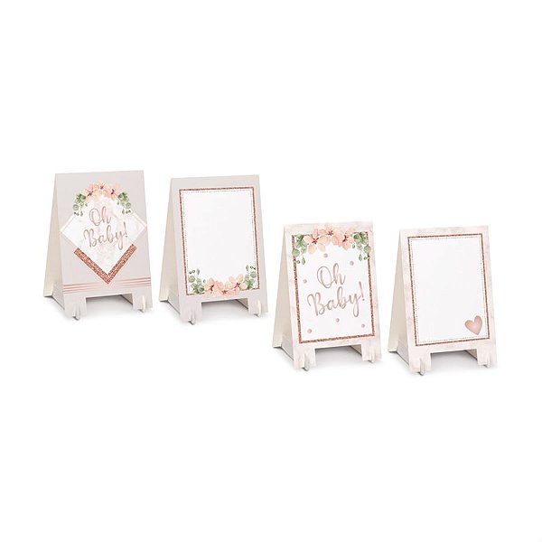 Kit Cavalete Decorativo De Mesa Oh Baby Girl - 2 Un