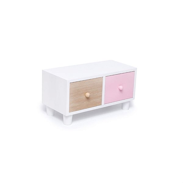 Mini Armário com 2 Gavetas Rosa 11X23X9